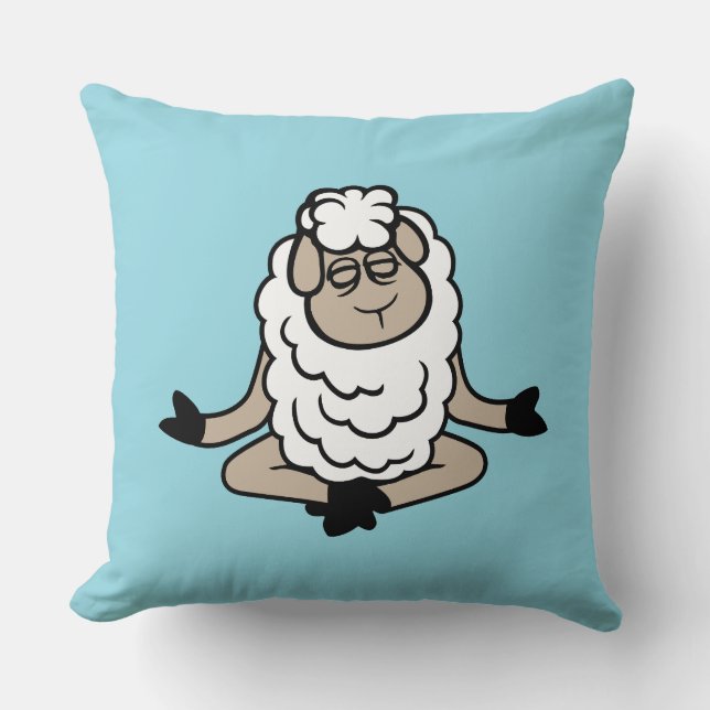 Coussin Sheep Relaxed Peaceful Yoga Lotus Meditation Calm  (Recto)