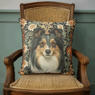 Coussin Sheltie ou chien Colley dans le style de William M