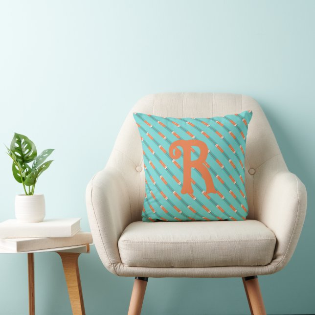 Coussin SHEVINE en vert et en adobe (Chaise)