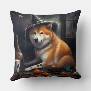 Coussin Shiba Inu Citrouilles Halloween effrayant