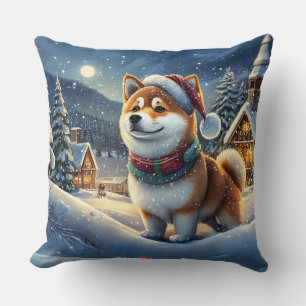 Coussin Shiba Inu Holiday Design par Rich AMeN Gill