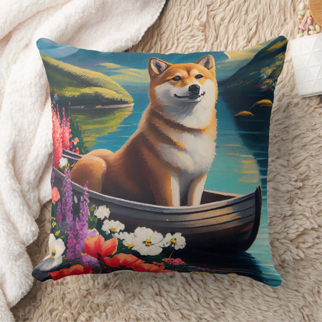 Coussin Shiba Inu sur une pagaie : une aventure Pittoresqu (Couverture)