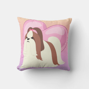 Coussin Shih Tzu et Pink Heart