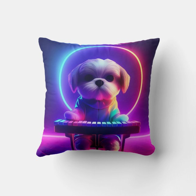 Coussin Shih Tzu Jouer Piano (Verso)