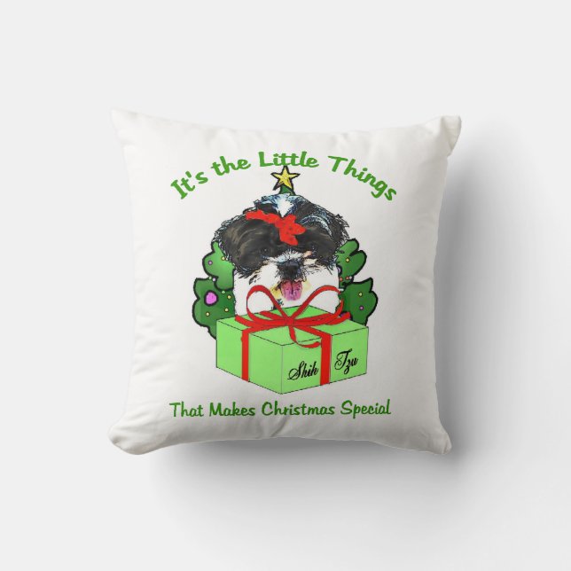 Coussin Shih Tzu Noël (Recto)