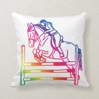 Coussin showjumper d'arc-en-ciel