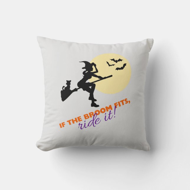 Coussin Si Le Broom Convient À Ride Il Halloween Halloween (Recto)