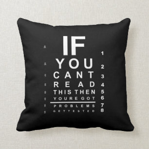 Coussin Si vous pouvez lire ce tableau de test oculaire -