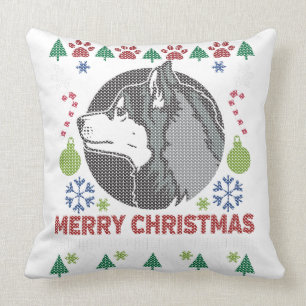 Coussin Sibérie Husky Joyeux Noël Moche Sweat Design
