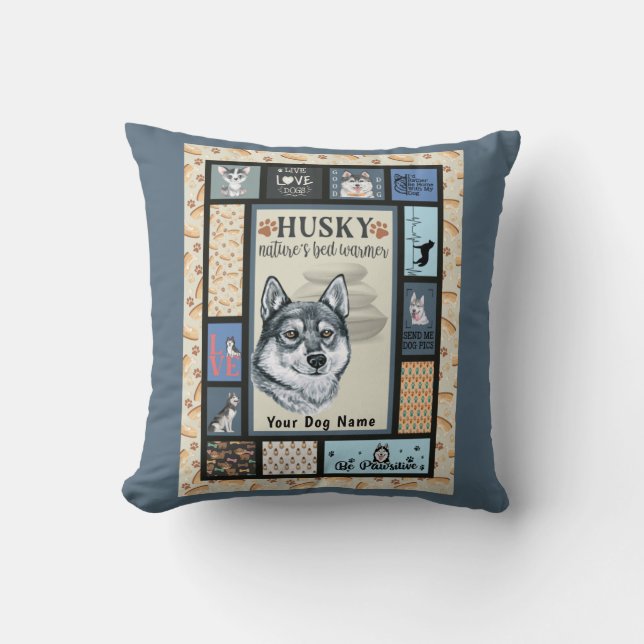 Coussin Sibérien Husky propriétaire Lover Funny Keepsaké Q (Recto)