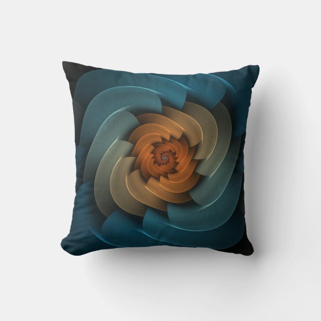 Coussin Siffler dans l'abrégé sur foncé turquoise et (Recto)