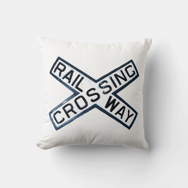 Coussin Signe de croisement de chemin de fer (Recto)