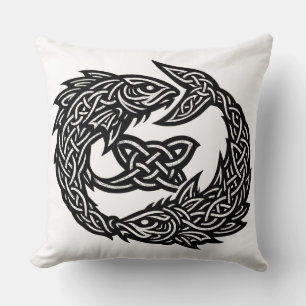 Coussin Signe des Poissons Celtique à Double Courant   Bur