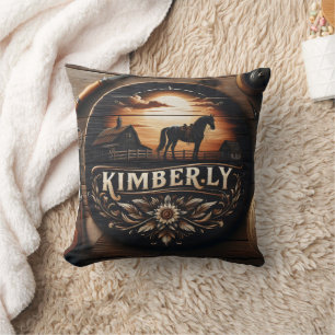 Coussin SIGNE EN BOIS Afficher Le Thème Kimberly Country