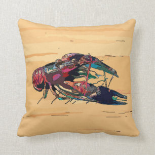 Coussin Signe en bois de regard d'écrevisses d'écrevisses