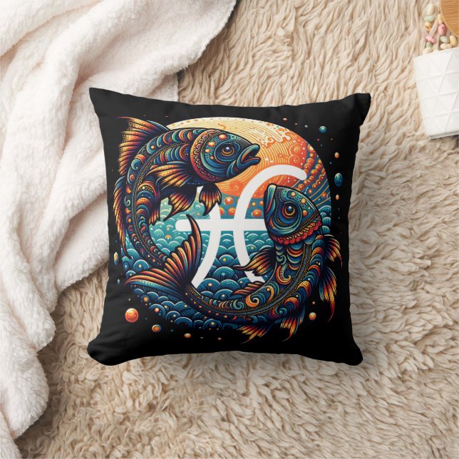 Coussin SIGNE Horoscope Astrologique Poissons Zodiac (Couverture)