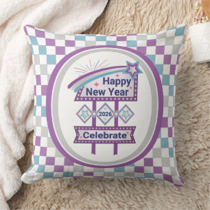 Coussin Signe Rétro Bonne Année – Célébration Marquee