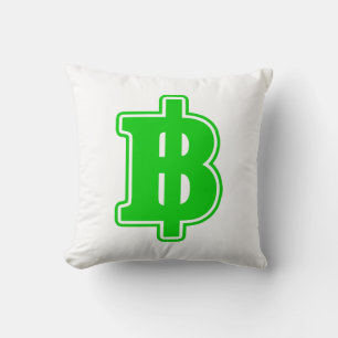 Coussin SIGNE VERT BAHT ฿ devises thaïlandaises ฿