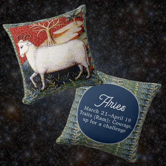 Coussin Signe Zodiac Bélier le bélier fête d'anniversaire (Créateur téléchargé)