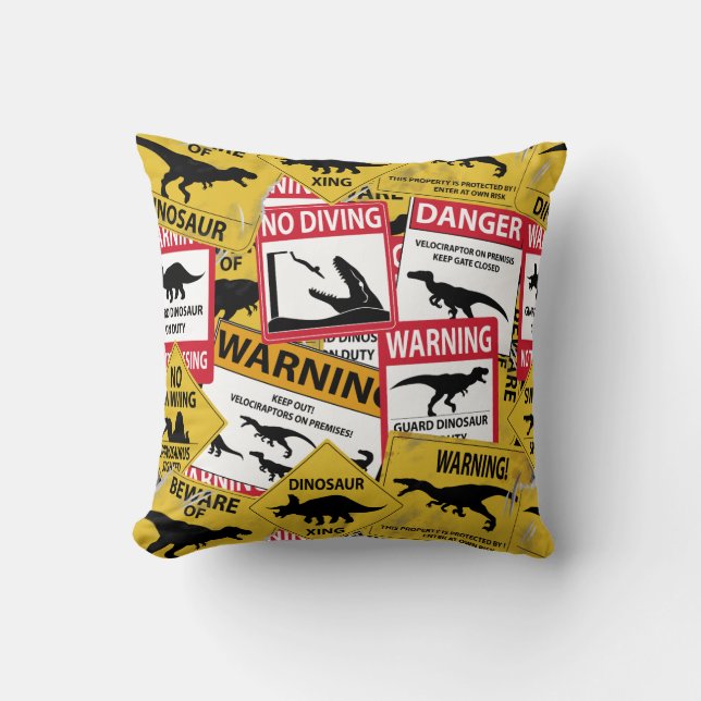 Coussin Signes de prudence Dinosaure (Recto)