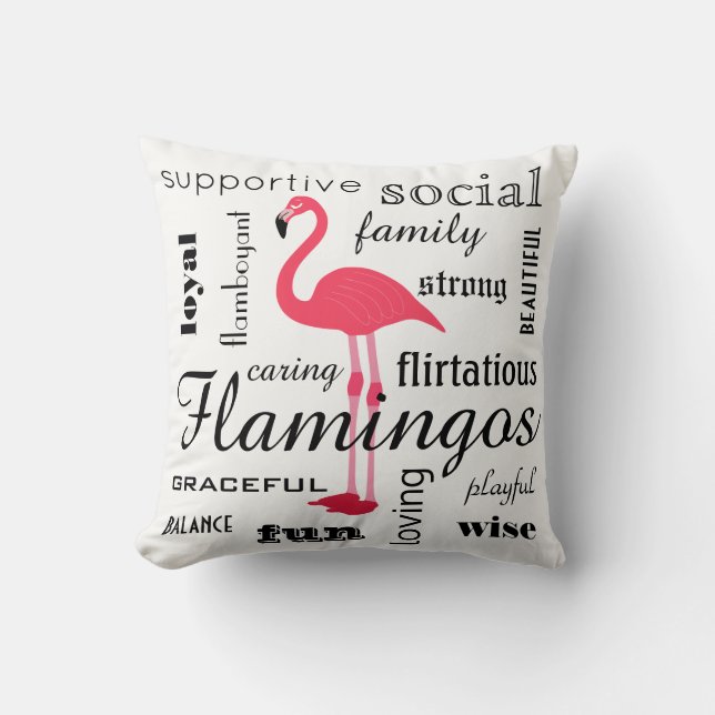 Coussin Signification Flamant rose (Recto)
