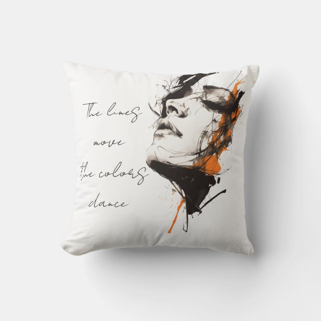 Coussin Silent Power – Artistic Throw Pillow (Recto)