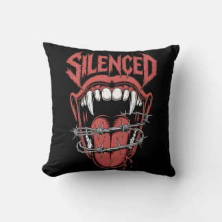 Coussin Silent Scream Mouth Illustration