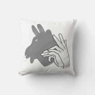 Coussin Silhouette à la main Billy Goat Grey