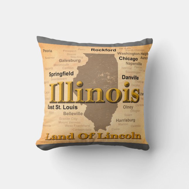 Coussin Silhouette âgée de carte de fierté d'état de (Recto)