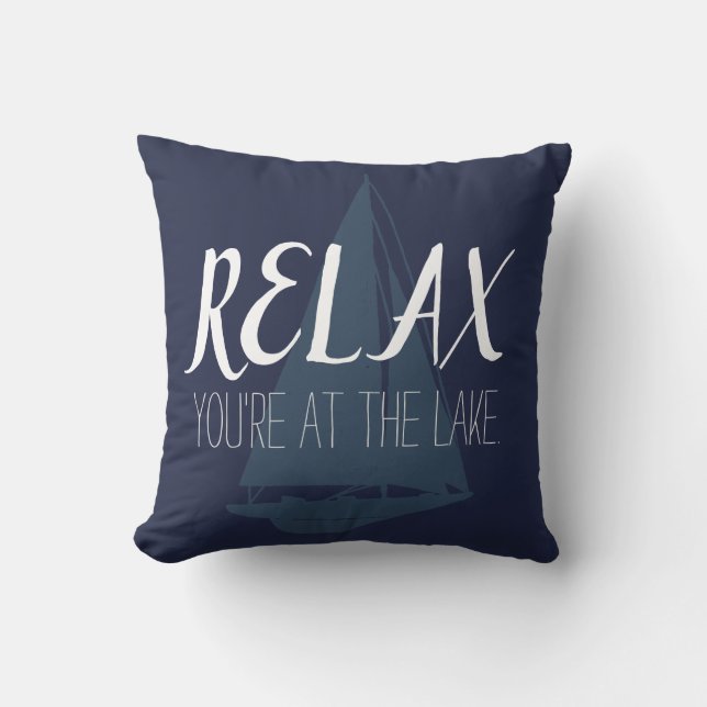 Coussin Silhouette Bateau Lac Relax (Recto)