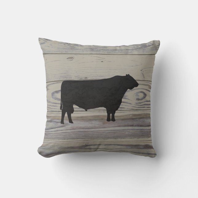 Coussin Silhouette couleur armature de bois rustique (Recto)