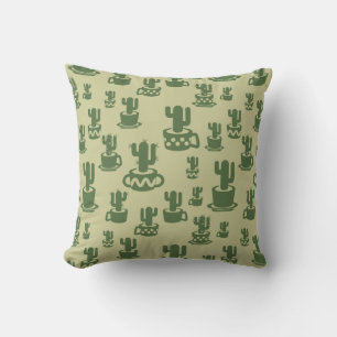 Coussin Silhouette de cactus succulent en tasses et pots