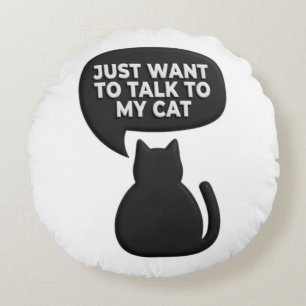 Coussin Silhouette de Chat Noir Drôle Animal de c