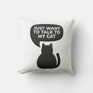 Coussin Silhouette de Chat Noir Drôle Animal de c