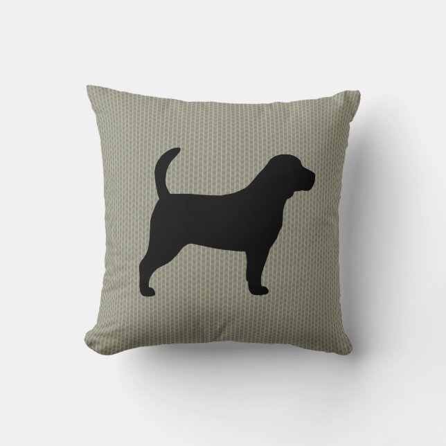 Coussin Silhouette de chien beagle décoratif (Recto)