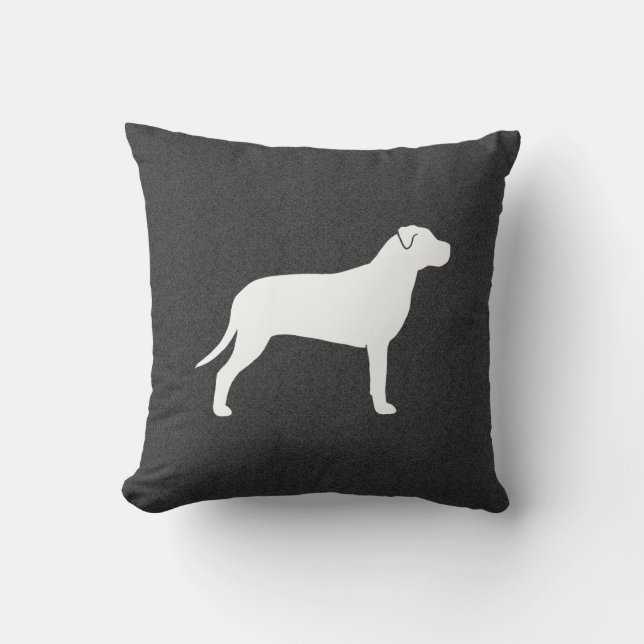 Coussin Silhouette de Chien de Chien de Taureau (Recto)