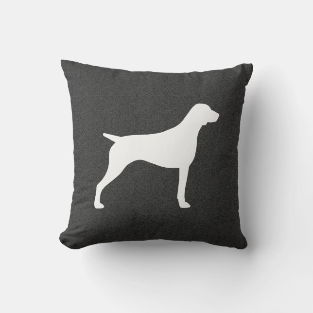 Coussin Silhouette de chien de poinière à poitrine courte  (Recto)