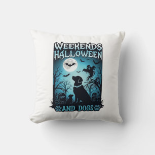Coussin Silhouette de chiens fantômes Halloween de week-en