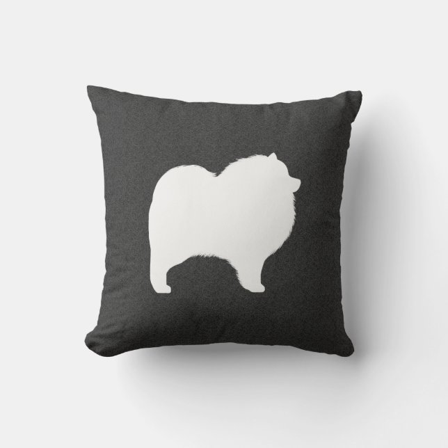 Coussin Silhouette de Keeshond (Recto)