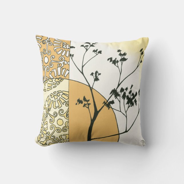 Coussin Silhouette de l'arbre écarse par Megan Meagher (Recto)