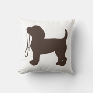 Coussin Silhouette de petit chien - Choisir la couleur arr