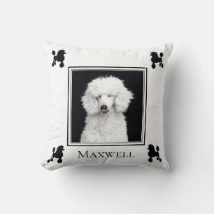 Coussin Silhouette De Poodle Avec Photo Personnalisée