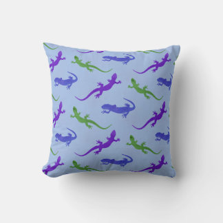 Coussin Silhouette de salamandre vive en bleu