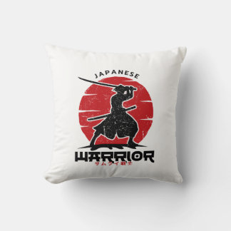 Coussin silhouette de samouraï japonais
