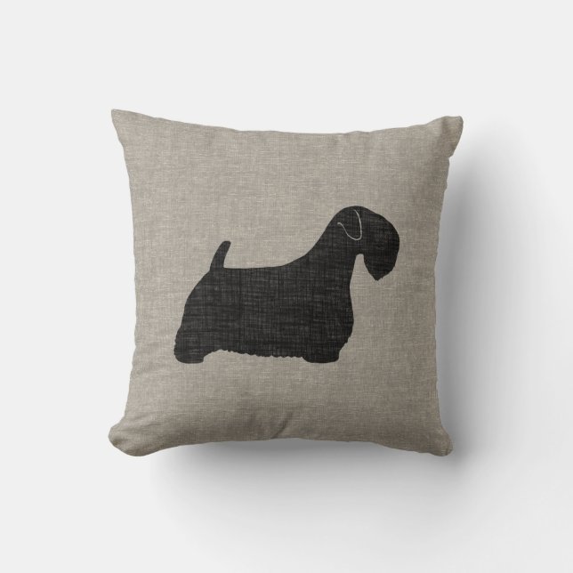 Coussin Silhouette de Sealyham Terrier (Recto)