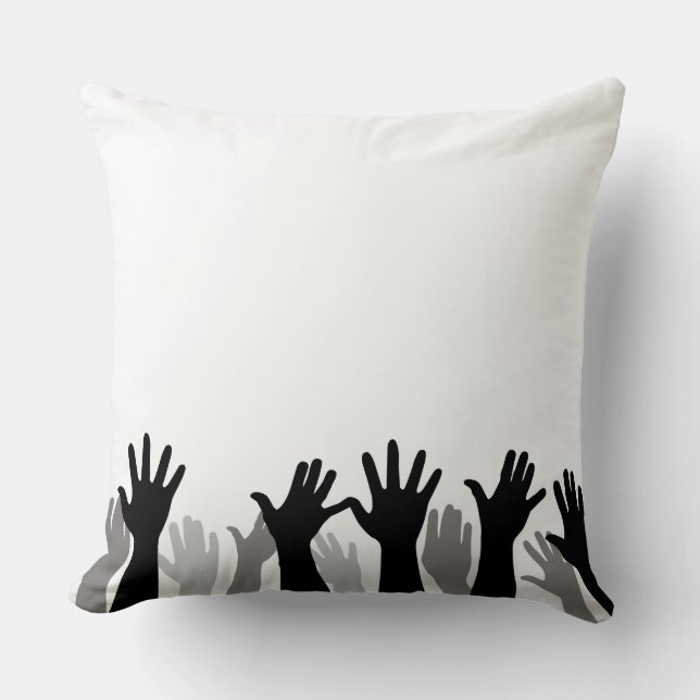 Coussin Silhouette des mains levées, levage de mains, prot (Recto)