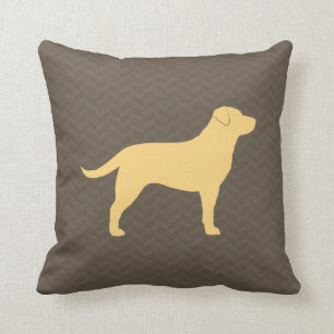 Coussin Silhouette du trieur du Labrador jaune Race de ch