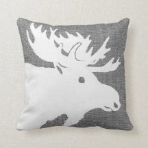 Silhouette d'un orignal blanc sur fond gris doux