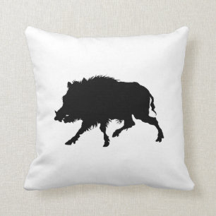Coussin Silhouette élégante de sanglier ou de porc sauvage