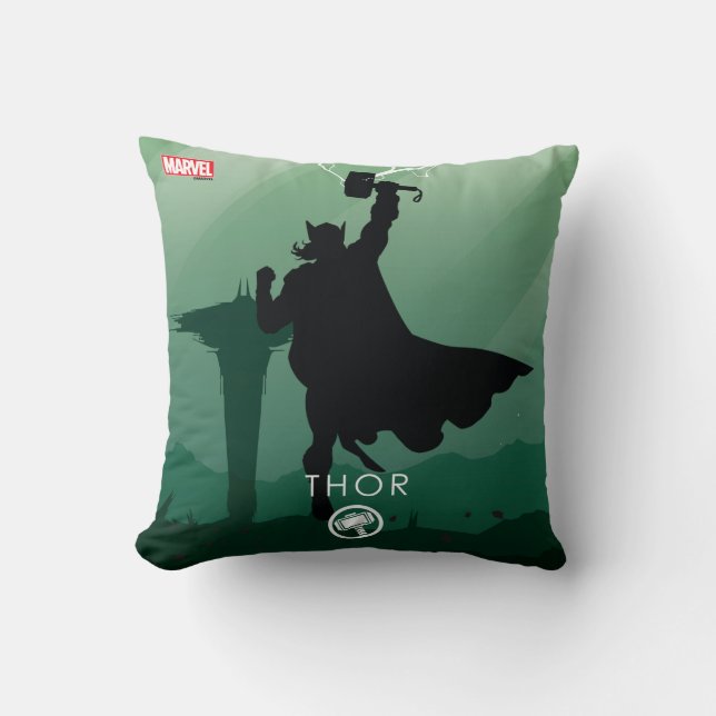 Coussin Silhouette héroïque de Thor (Recto)